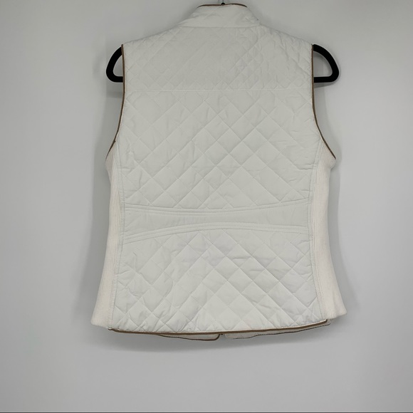 Active USA White & Tan Quilted Puff Vest - Size Medium - Picture 3 of 4